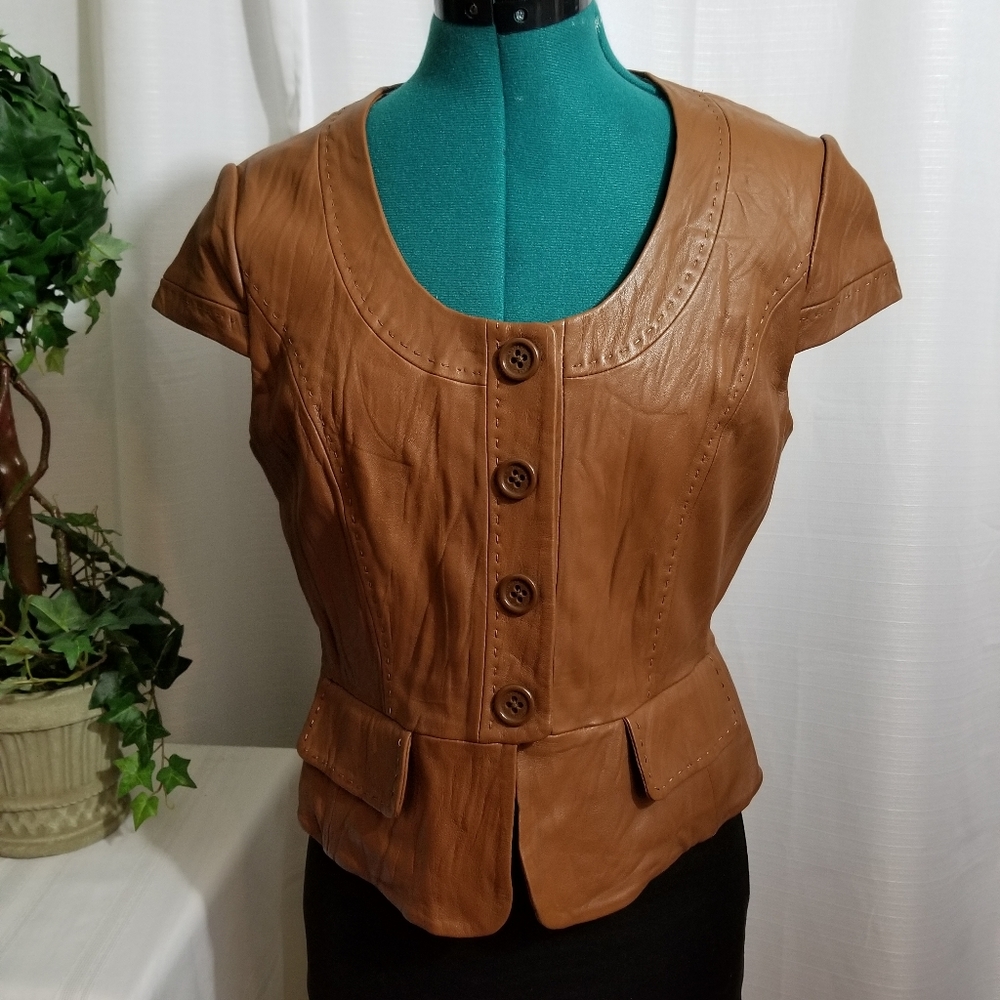 BCBG leather top